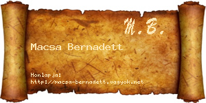 Macsa Bernadett névjegykártya